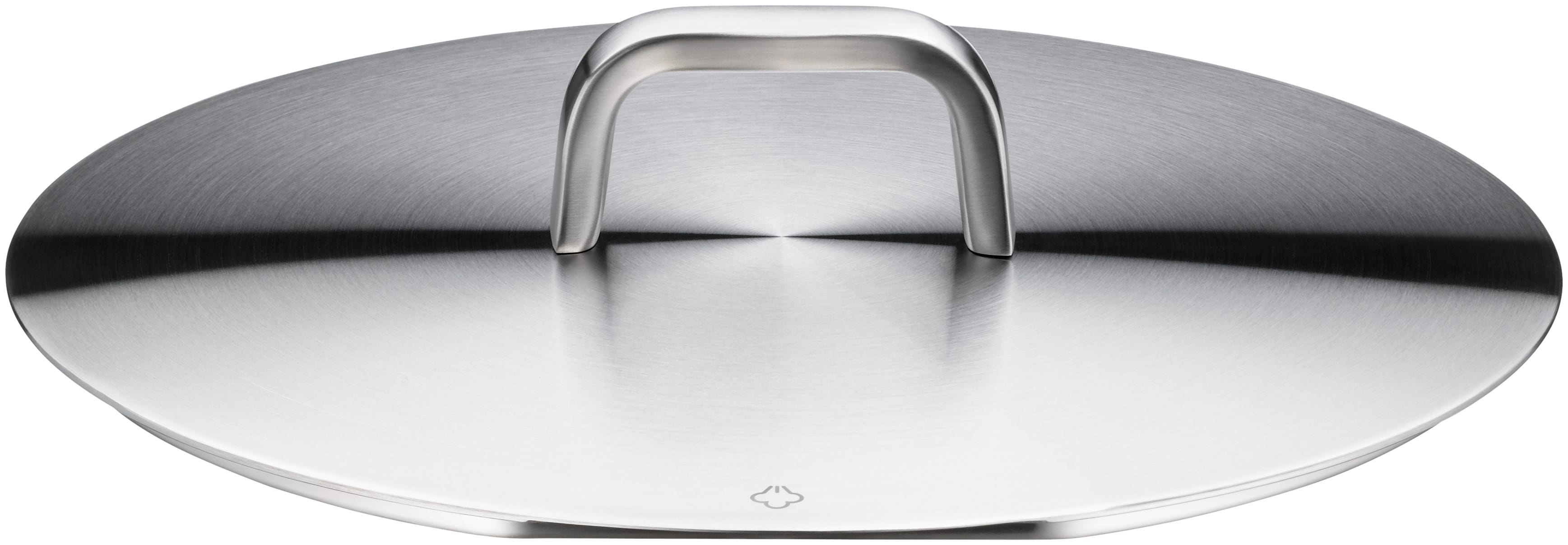 Iconic lokk rustfritt stål 28 cm Cromargan WMF detalj av varmeavvisende grep