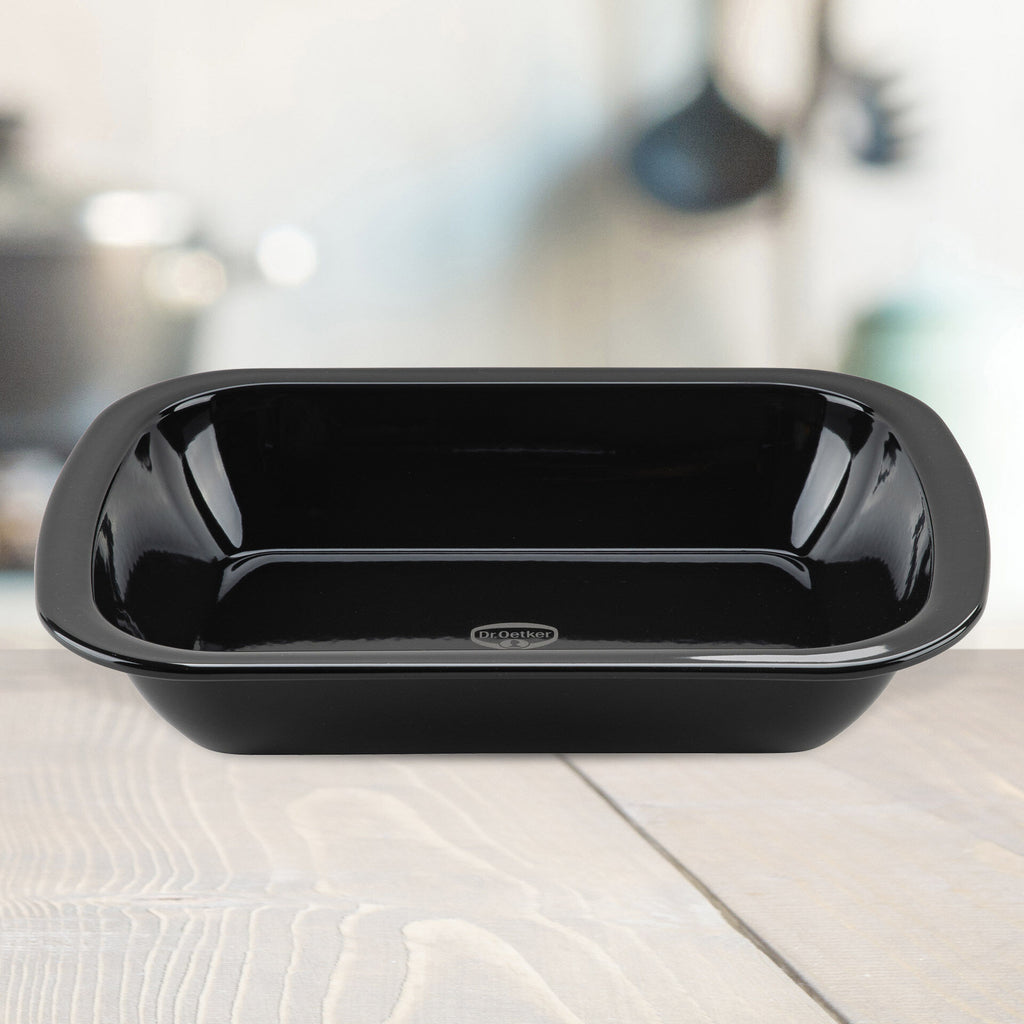 Baksiden av ildfast form 34x25 cm emaljert non-stick Dr. Oetker