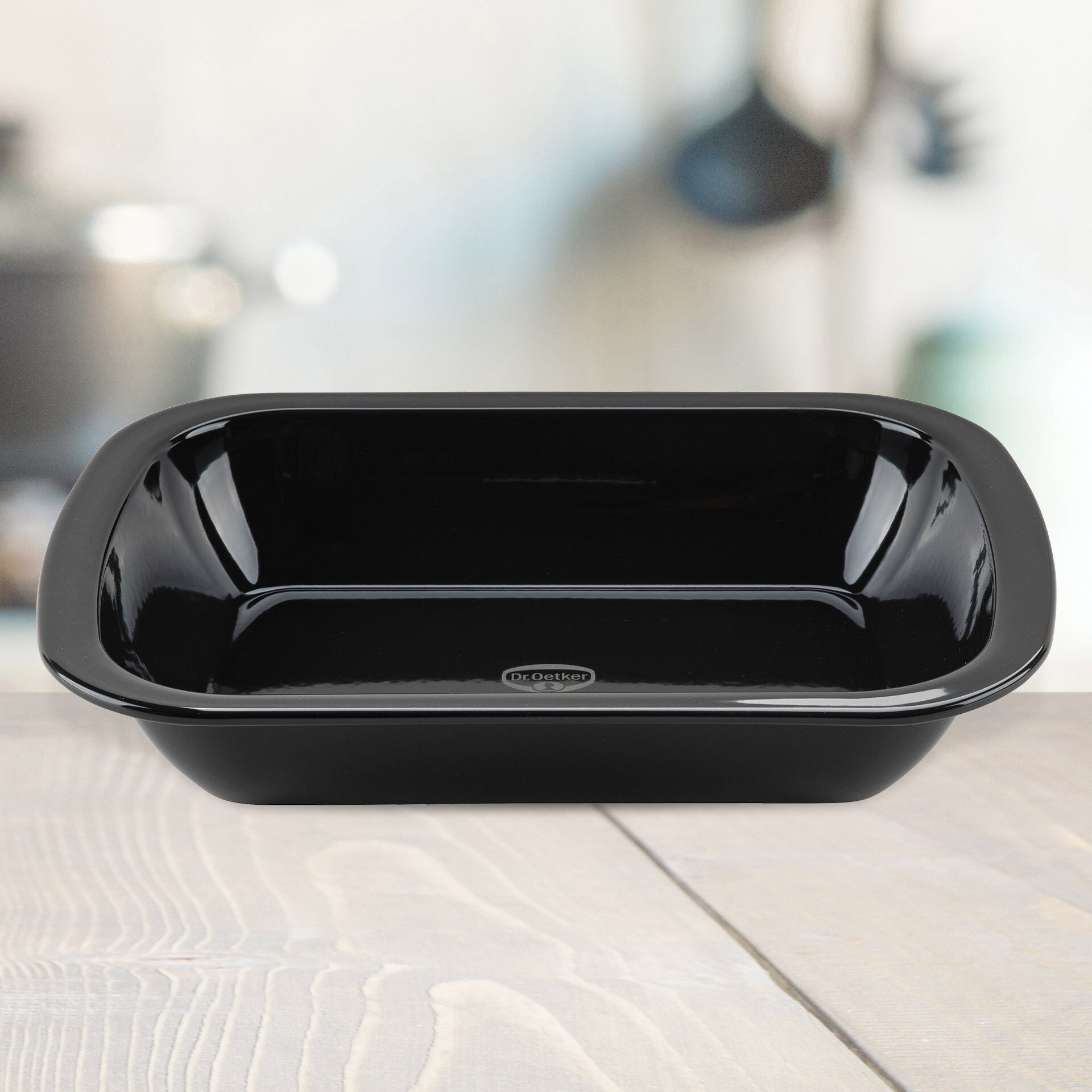 Baksiden av ildfast form 34x25 cm emaljert non-stick Dr. Oetker