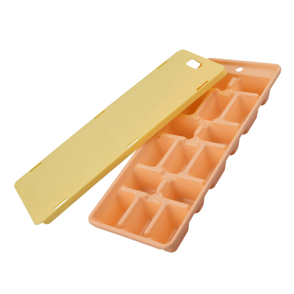 Iskubittform med lokk 25x10 cm gul/oransje plast - Fackelmann forfra