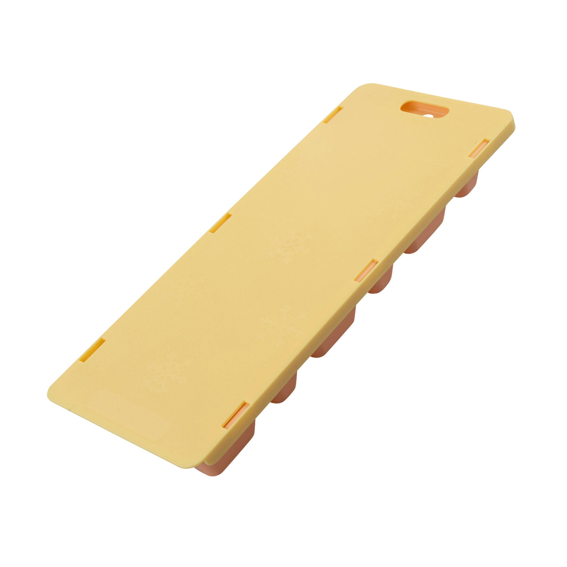 Iskubittform med lokk 25x10 cm gul/oransje plast - Fackelmann bakside