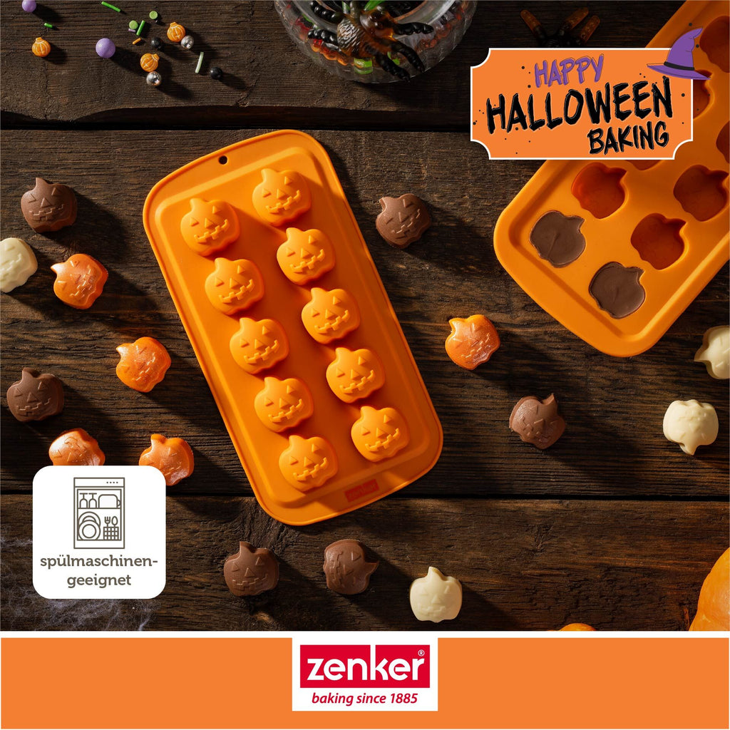 Iskubittform mini-gresskar silikon 10 former halloween - Zenker montert i fryser