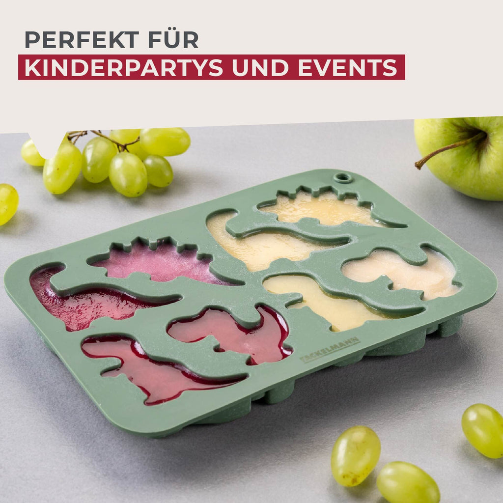 Iskubittform silikon dino-design 19x12,5 cm med isbiter