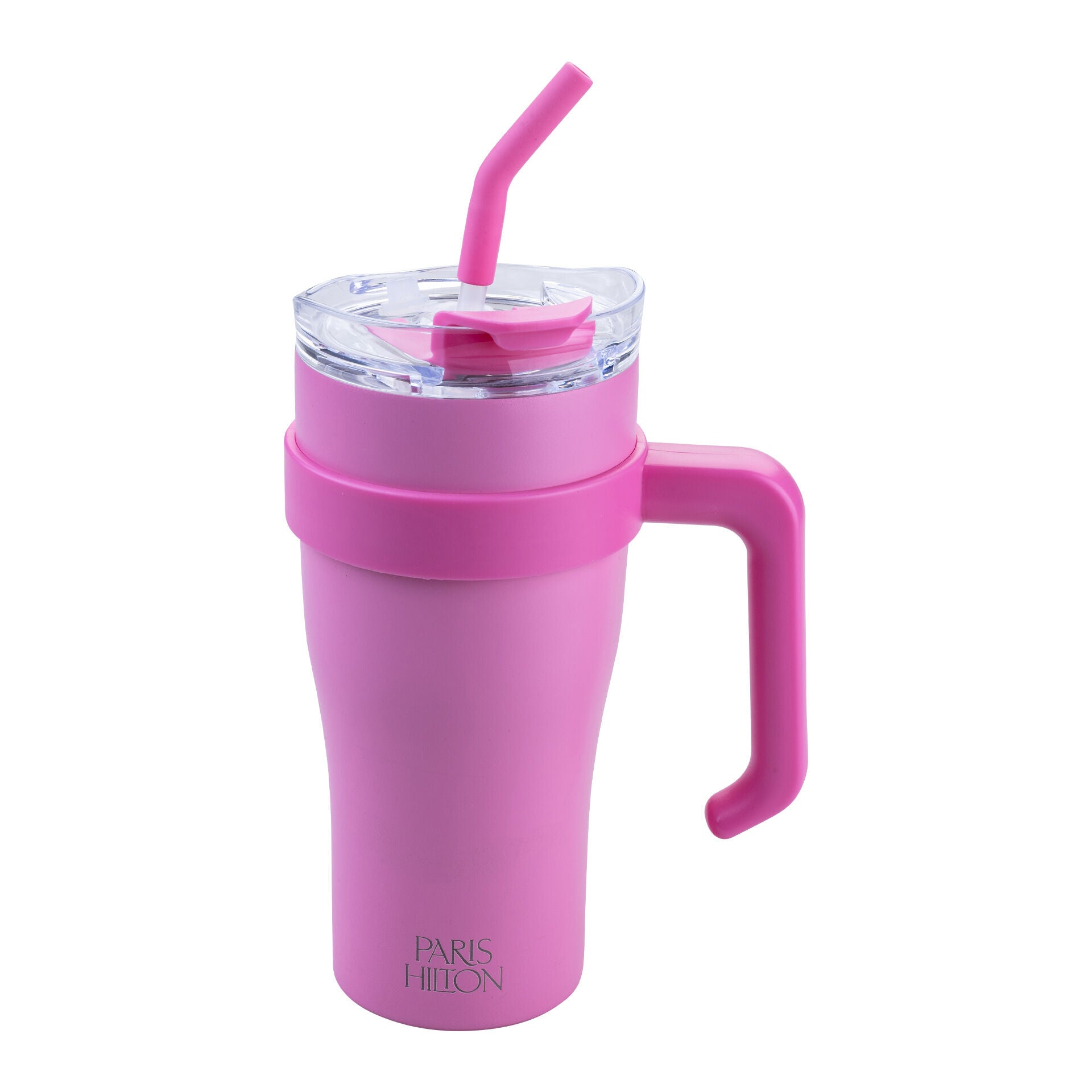 Isolert drikkebeger rosa 850 ml rustfritt stål Paris Hilton forfra