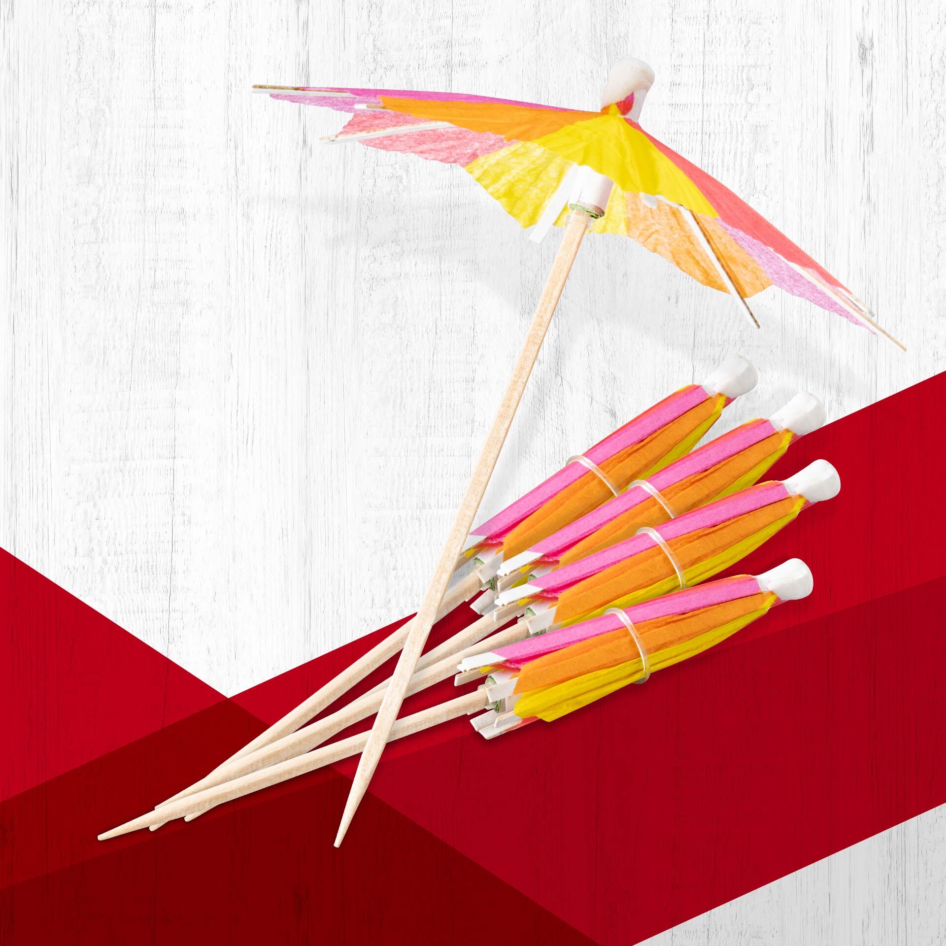 Isparasoller bjørketre 15 cm 15 stk FSC™-sertifisert detalj nærbilde