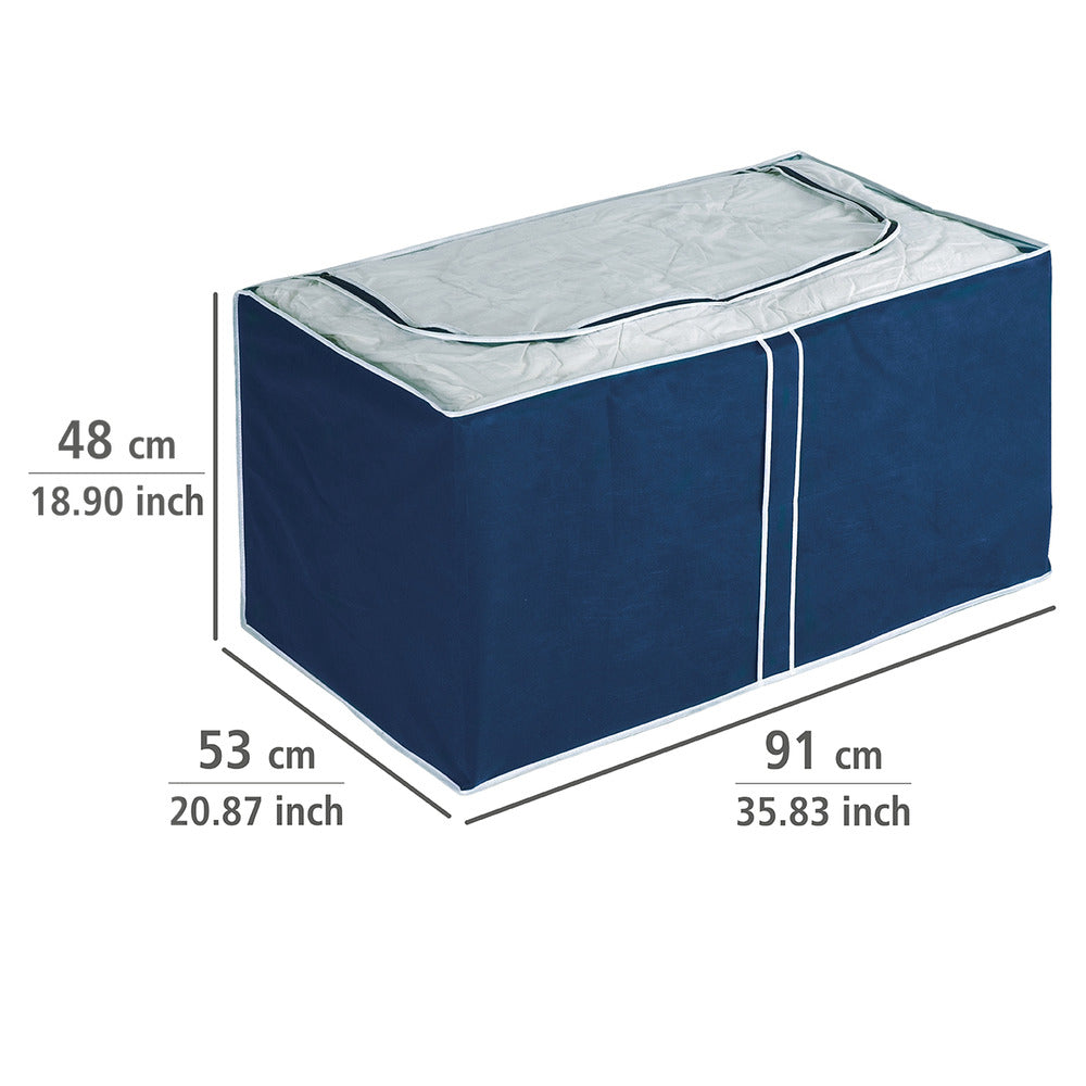 Nærbilde av blå Jumbo oppbevaringsboks Air 91 x 48 x 53 cm
