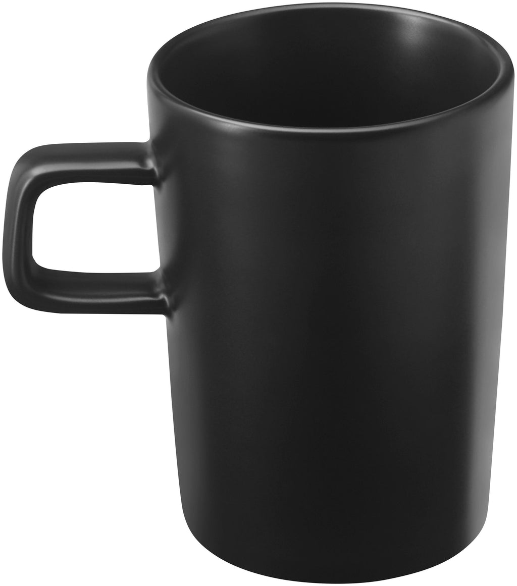 Kaffekopp sett 2 stk stentøy svart matt 0,25 L Kineo nærbilde håndtak
