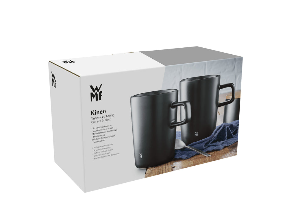 Kaffekopp sett 2 stk stentøy svart matt 0,25 L Kineo oversikt
