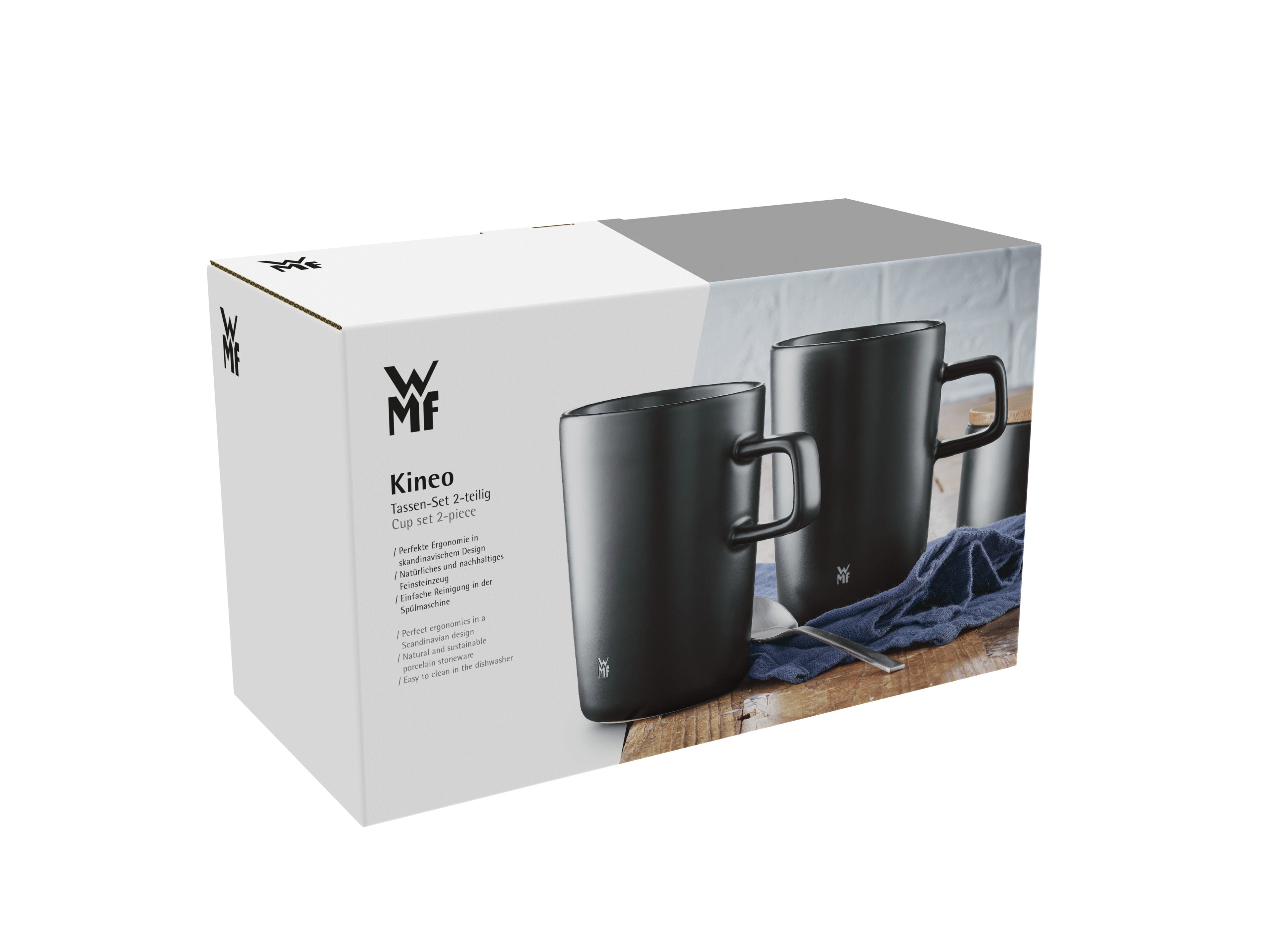 Kaffekopp sett 2 stk stentøy svart matt 0,25 L Kineo oversikt
