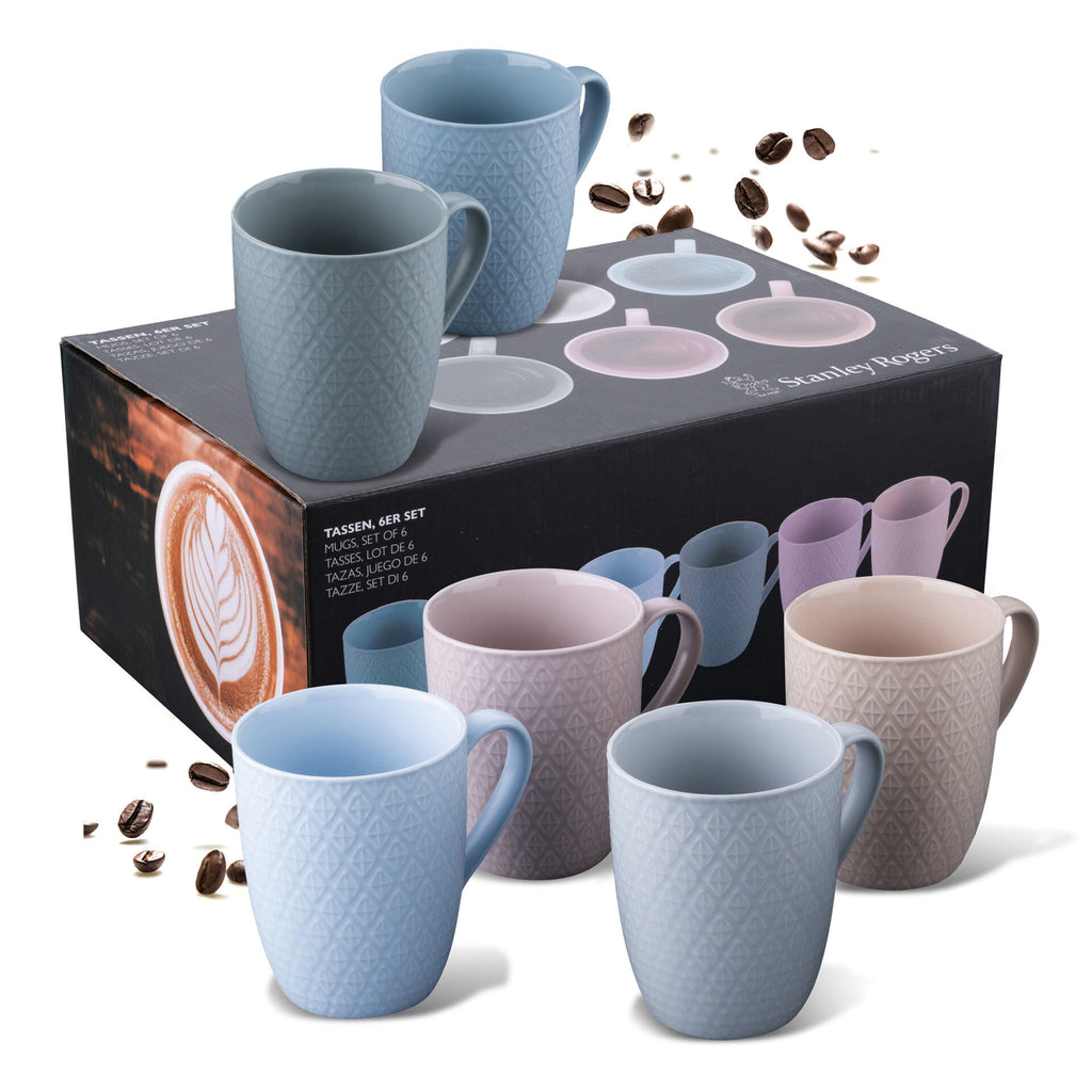 Kaffekopper flerfarget 340 ml 6-delt sett Stanley Rogers detalj