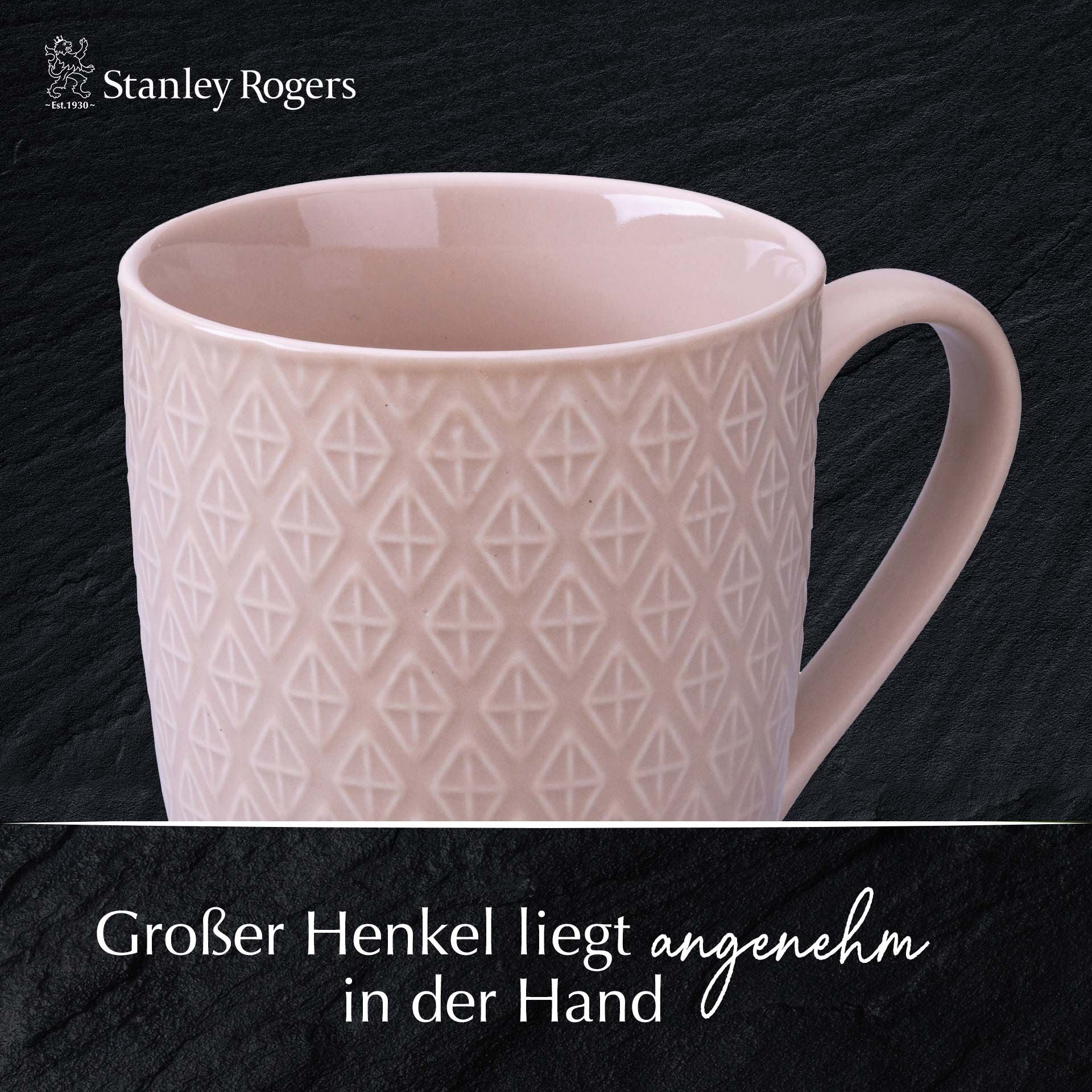 Kaffekopper flerfarget 340 ml 6-delt sett Stanley Rogers håndtak