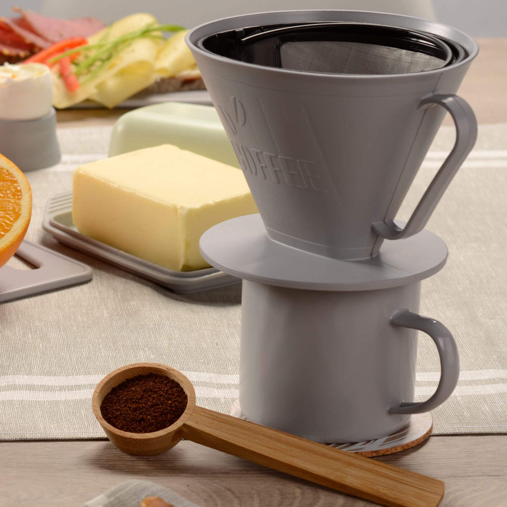 Kaffemål bambus 17 cm doseringsskje detalj nærbilde