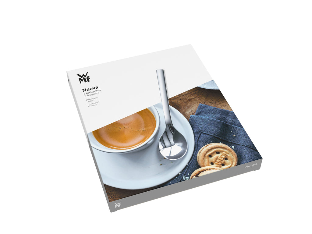 Kaffeskje sett 6-delt polert rustfritt stål 13 cm WMF Nuova i eske