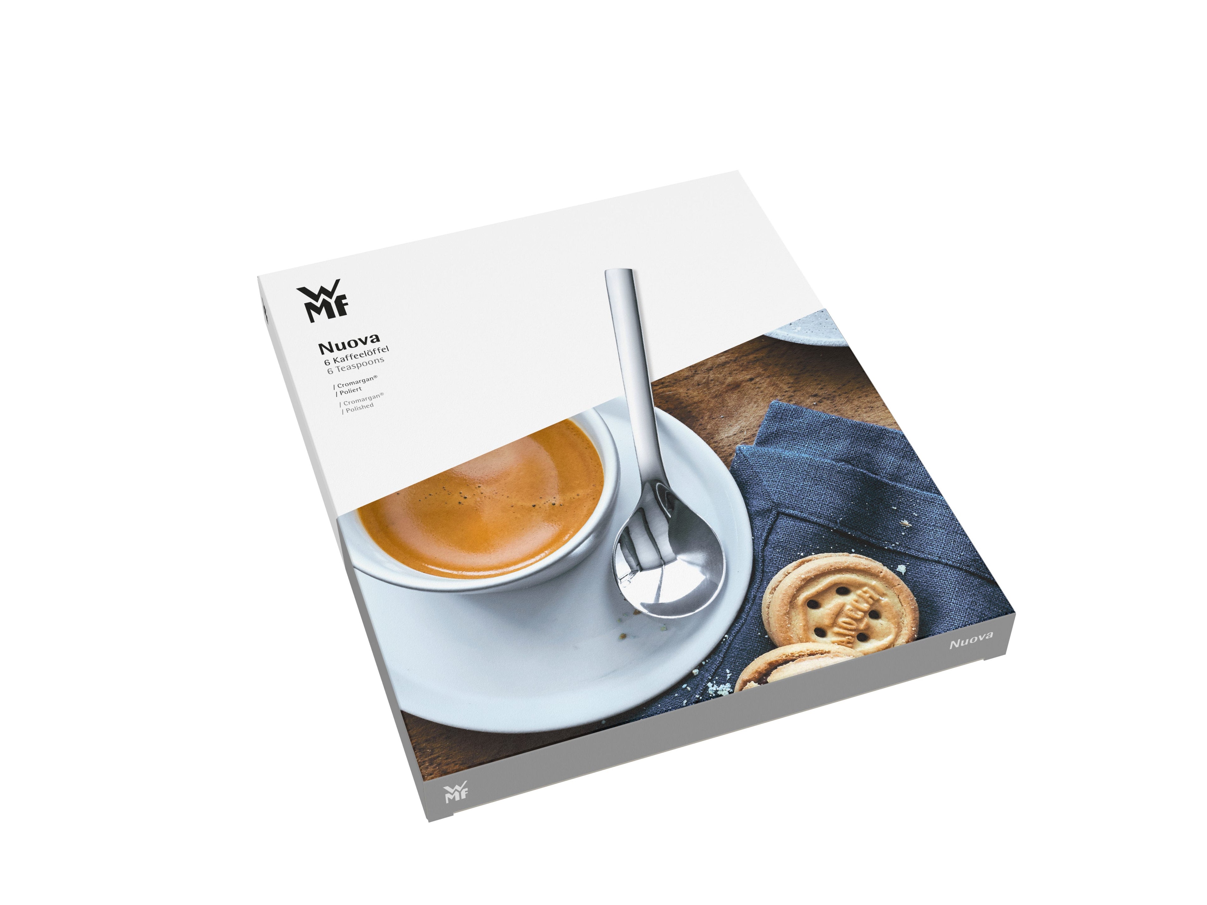 Kaffeskje sett 6-delt polert rustfritt stål 13 cm WMF Nuova i eske