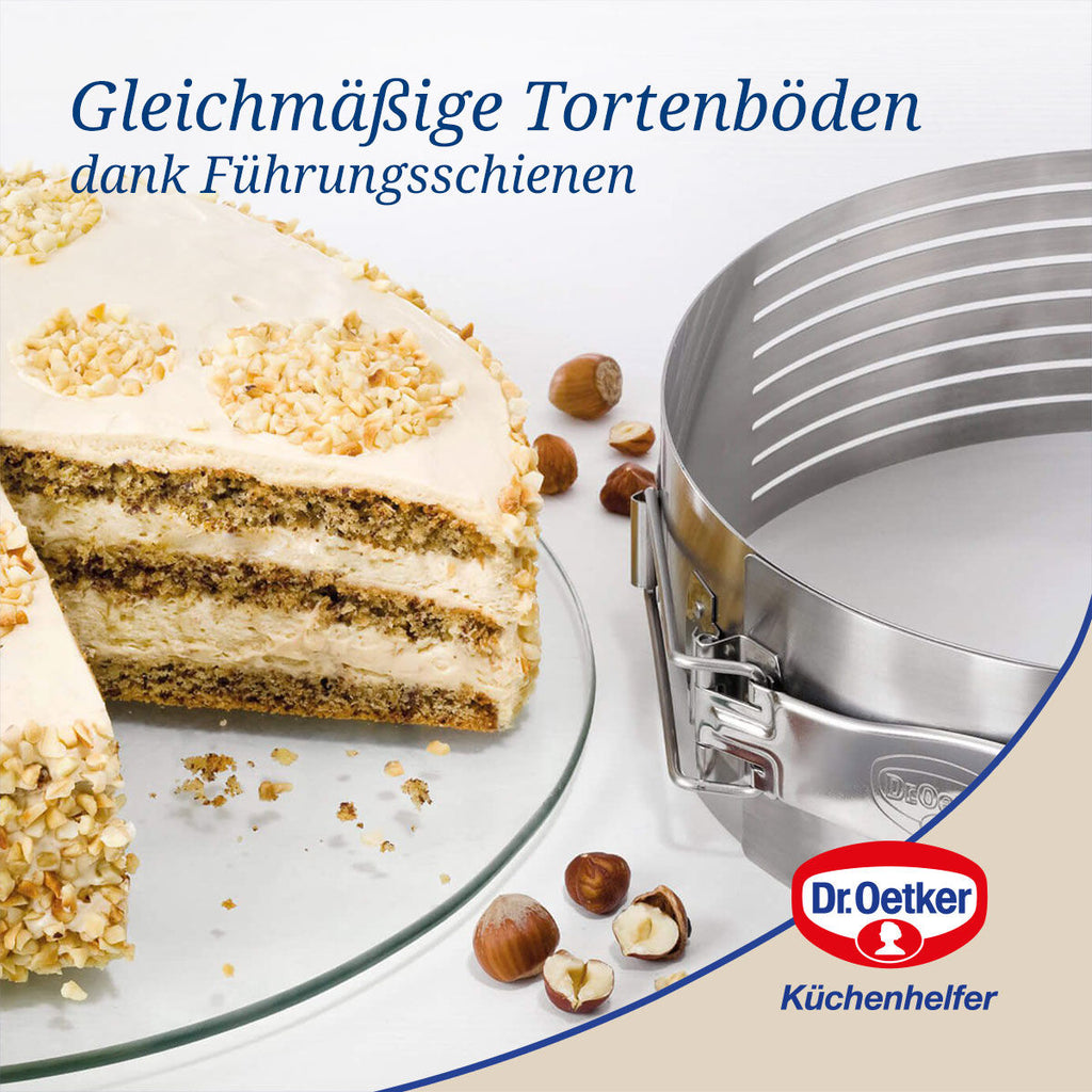 Kakebunnskjærer med kakekniv rustfritt stål Dr. Oetker og kakebunner
