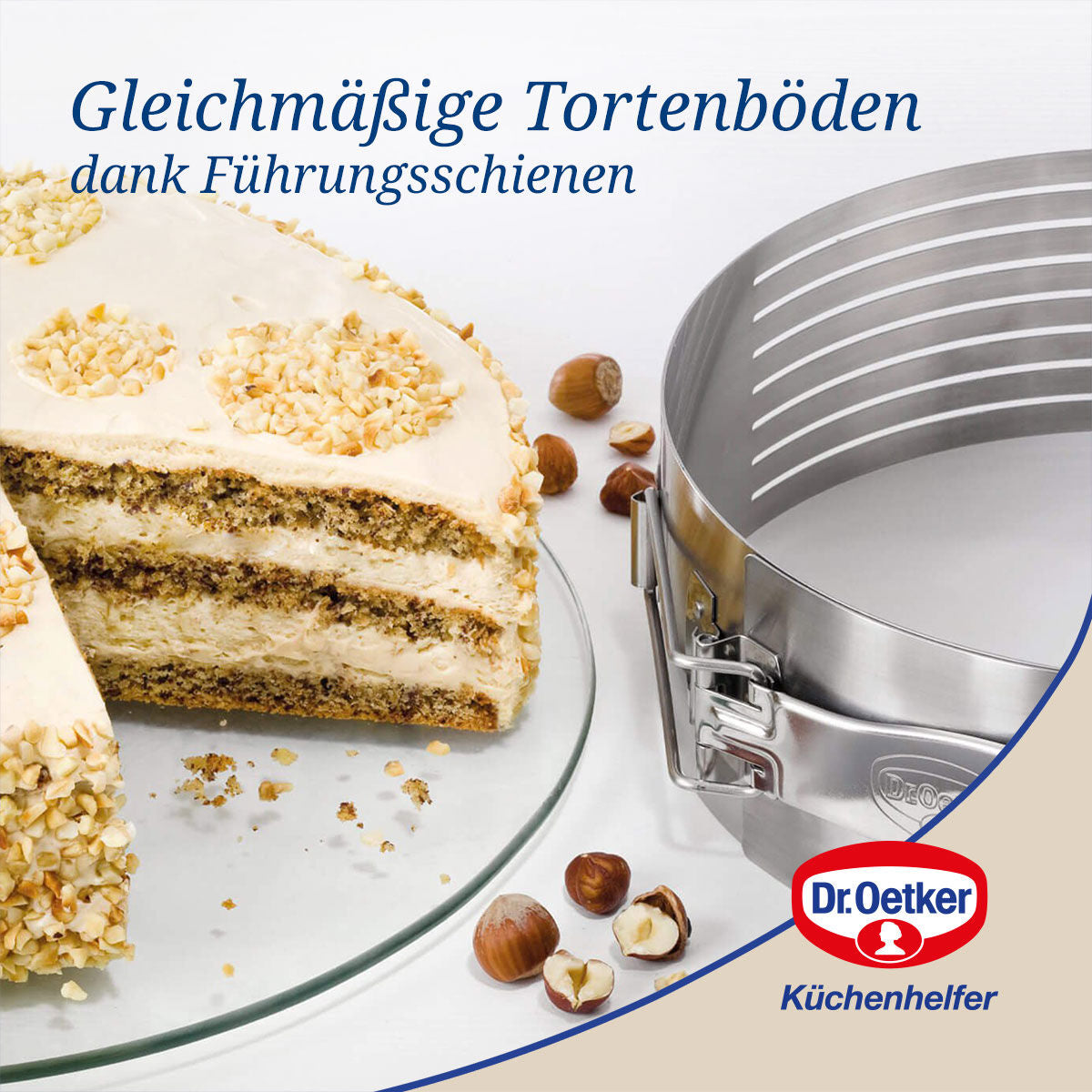 Kakebunnskjærer med kakekniv rustfritt stål Dr. Oetker og kakebunner