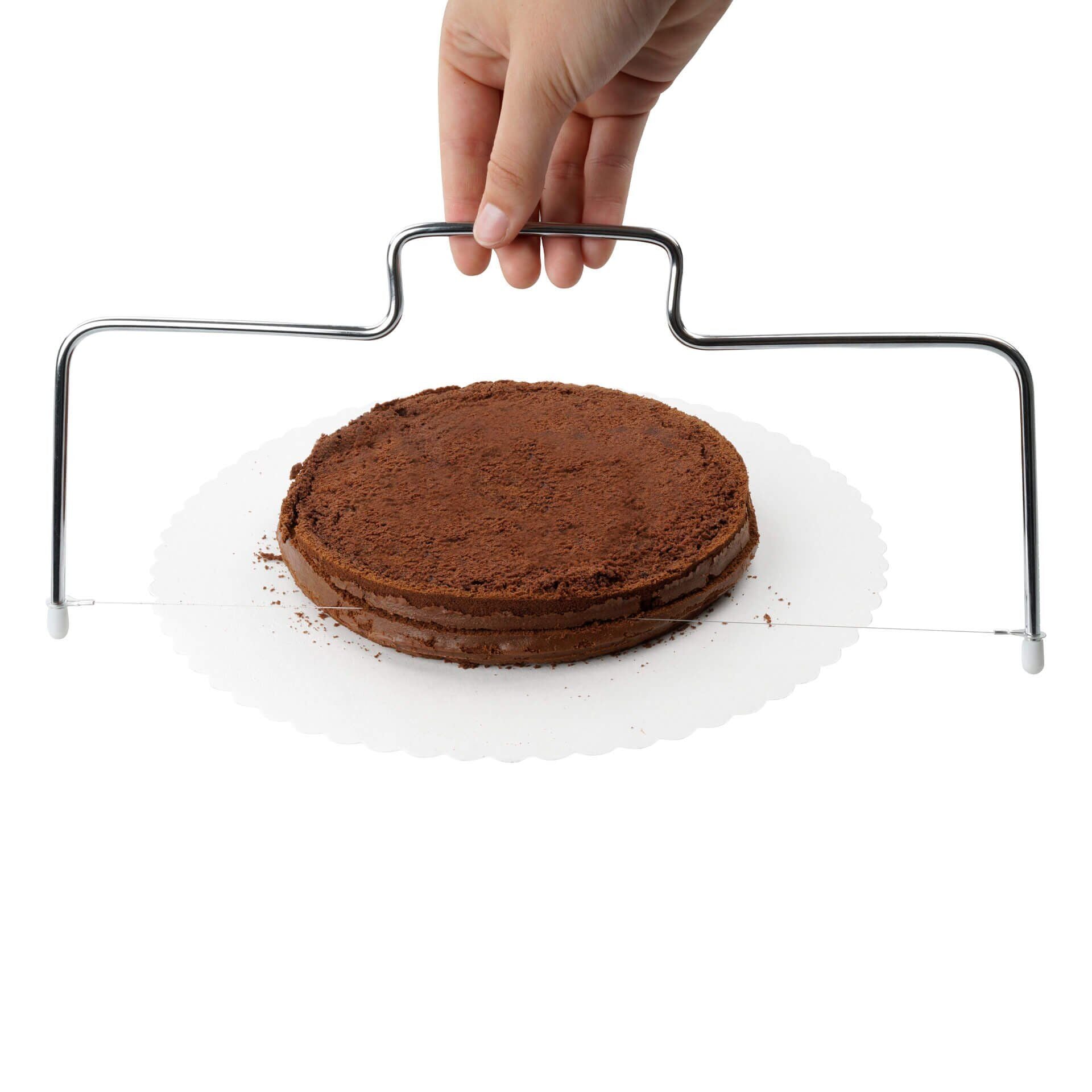 Kakebunnskutter 34 cm med skjæretråd rustfritt stål Zenker montert