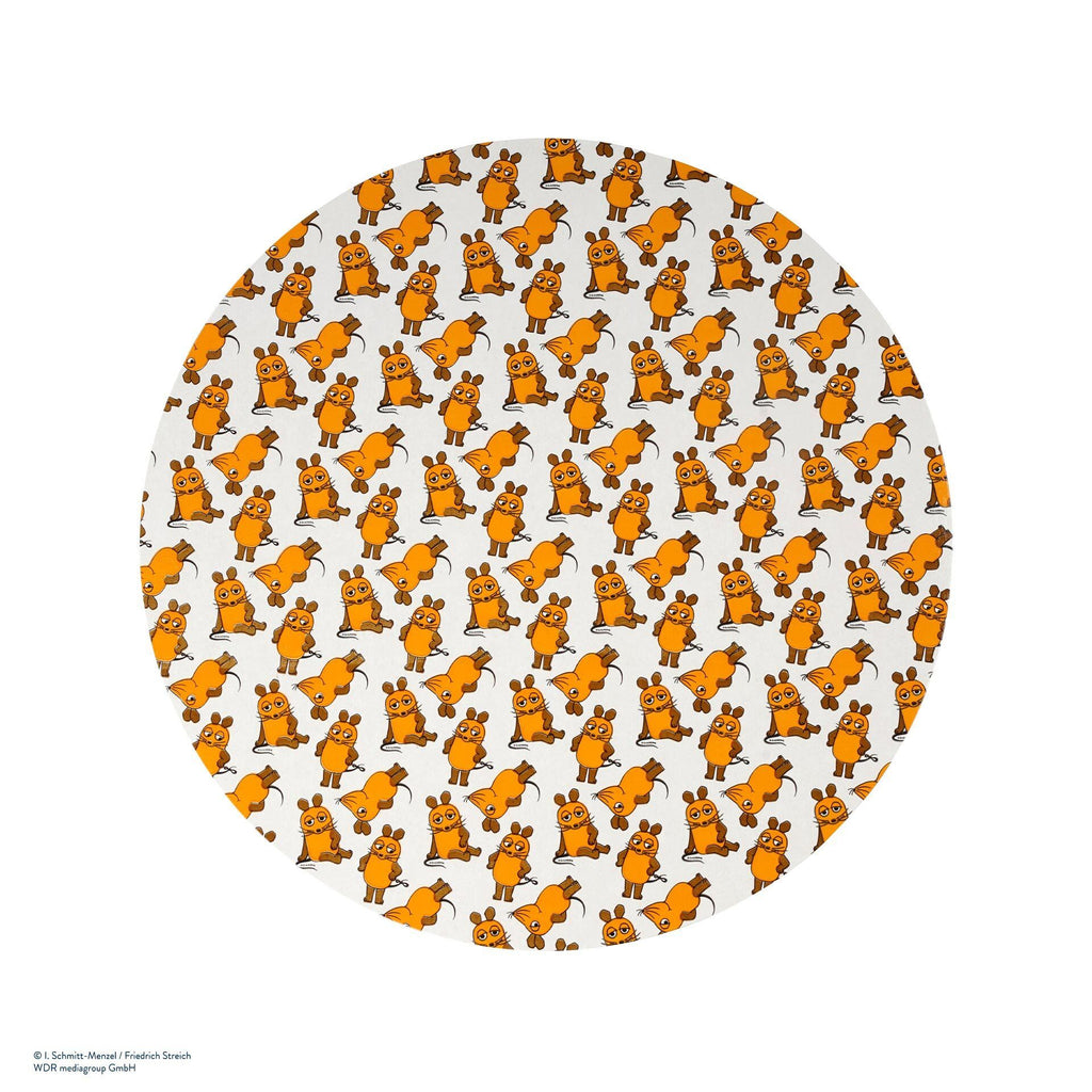 Kakefat papp med "Die Maus"-motiv Ø28 cm bakside
