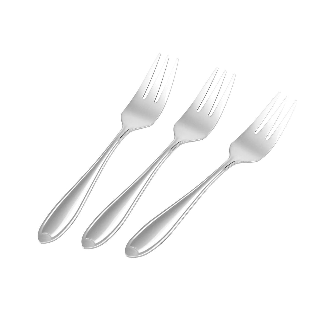 Kakegafler rustfritt stål 13,5 cm 3 stk sett forfra