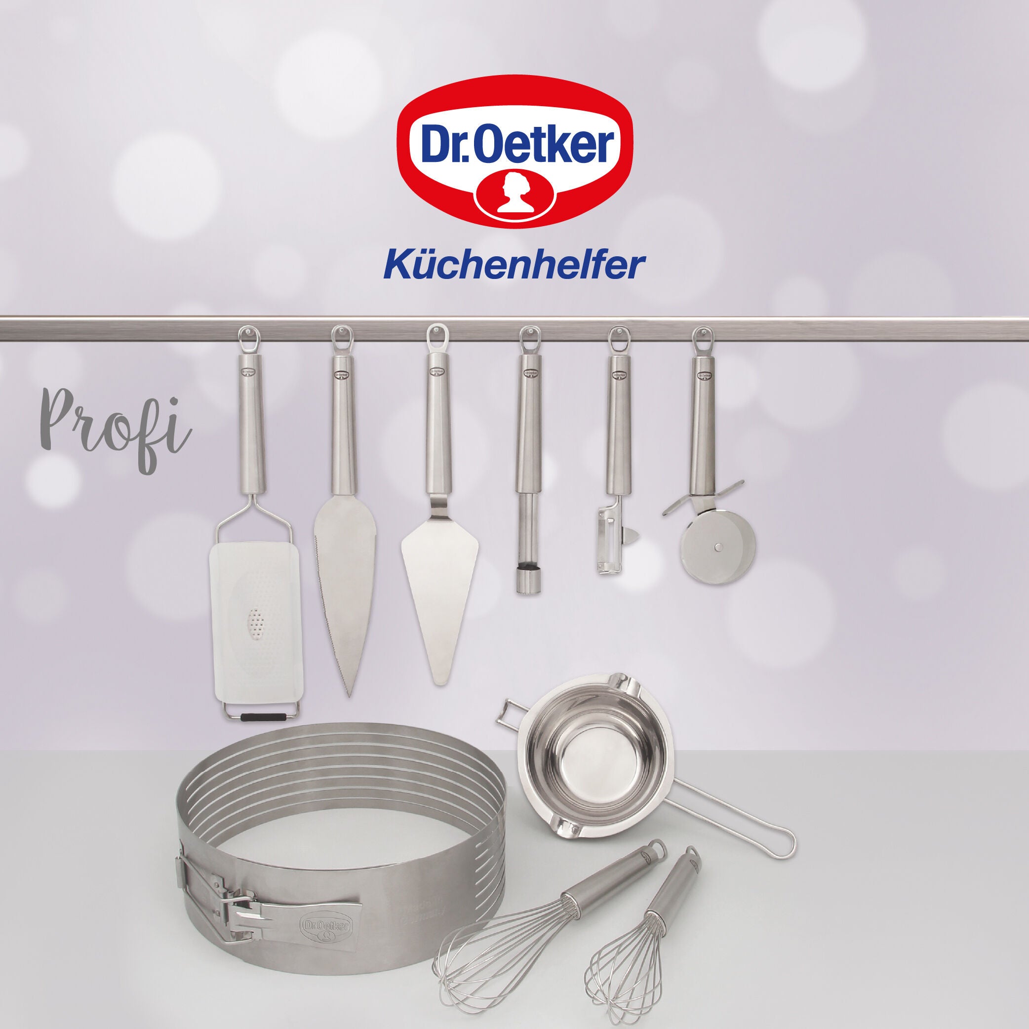 Kakekniv 31 cm rustfritt stål med tagger Dr. Oetker brukt på kake