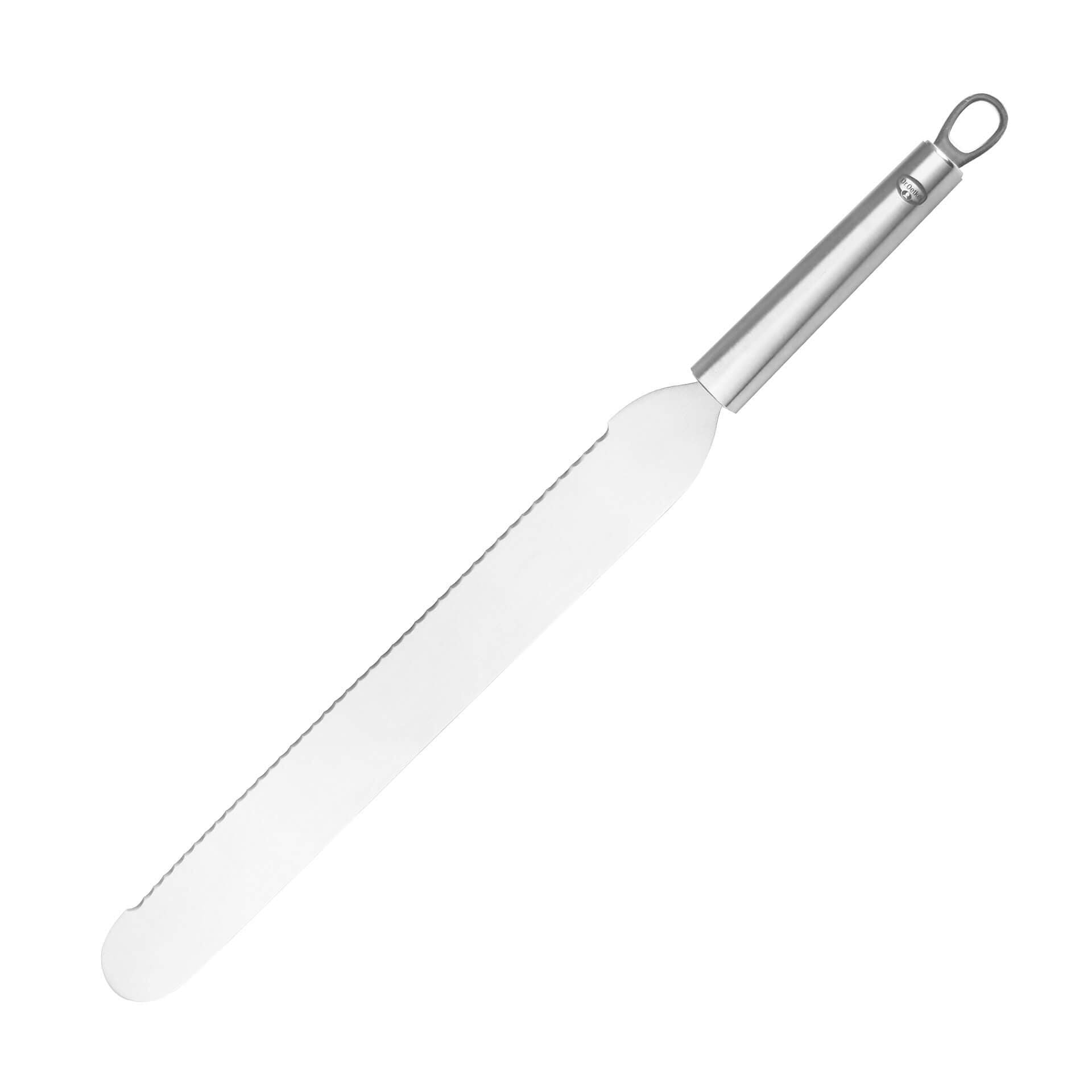 Kakekniv 48 cm rustfritt stål med takkete egg - Dr. Oetker forfra