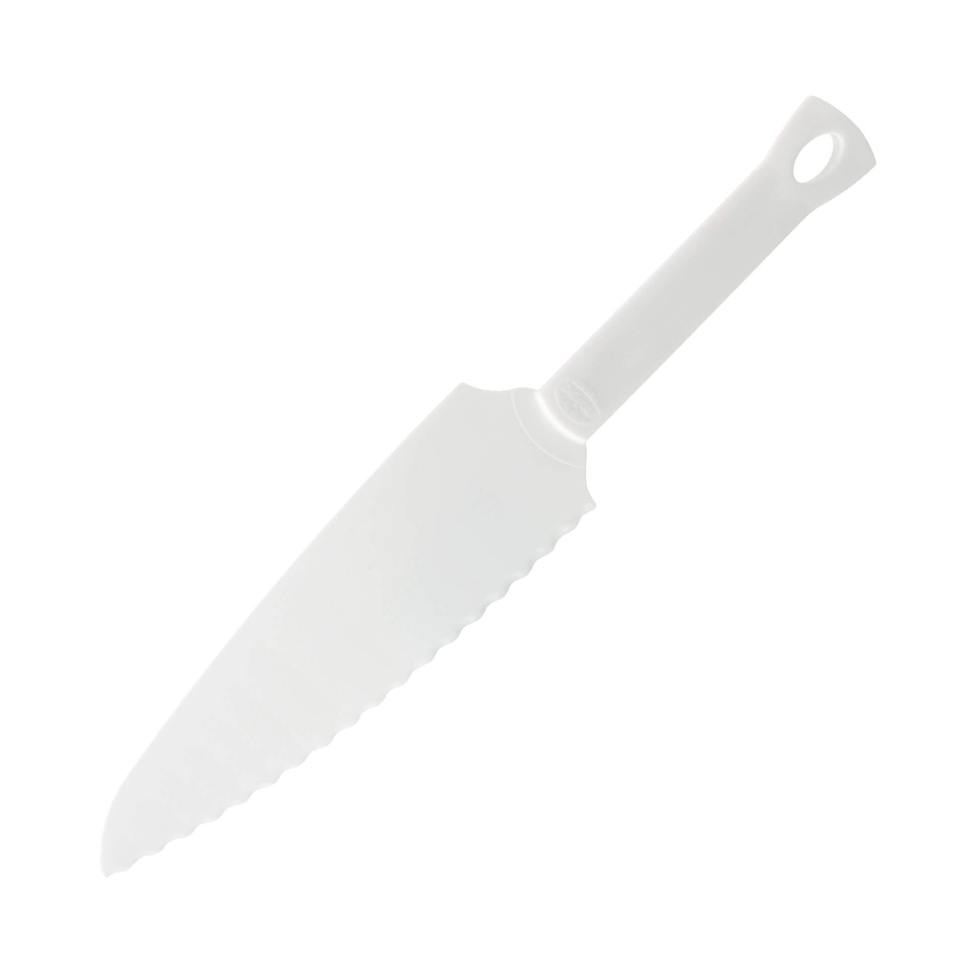Kakekniv plast 30 cm med dobbel eggkant hvit - Dr. Oetker forfra