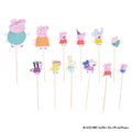 Kakepynt Peppa Pig partypicks bjørketre 24 stk. forfra