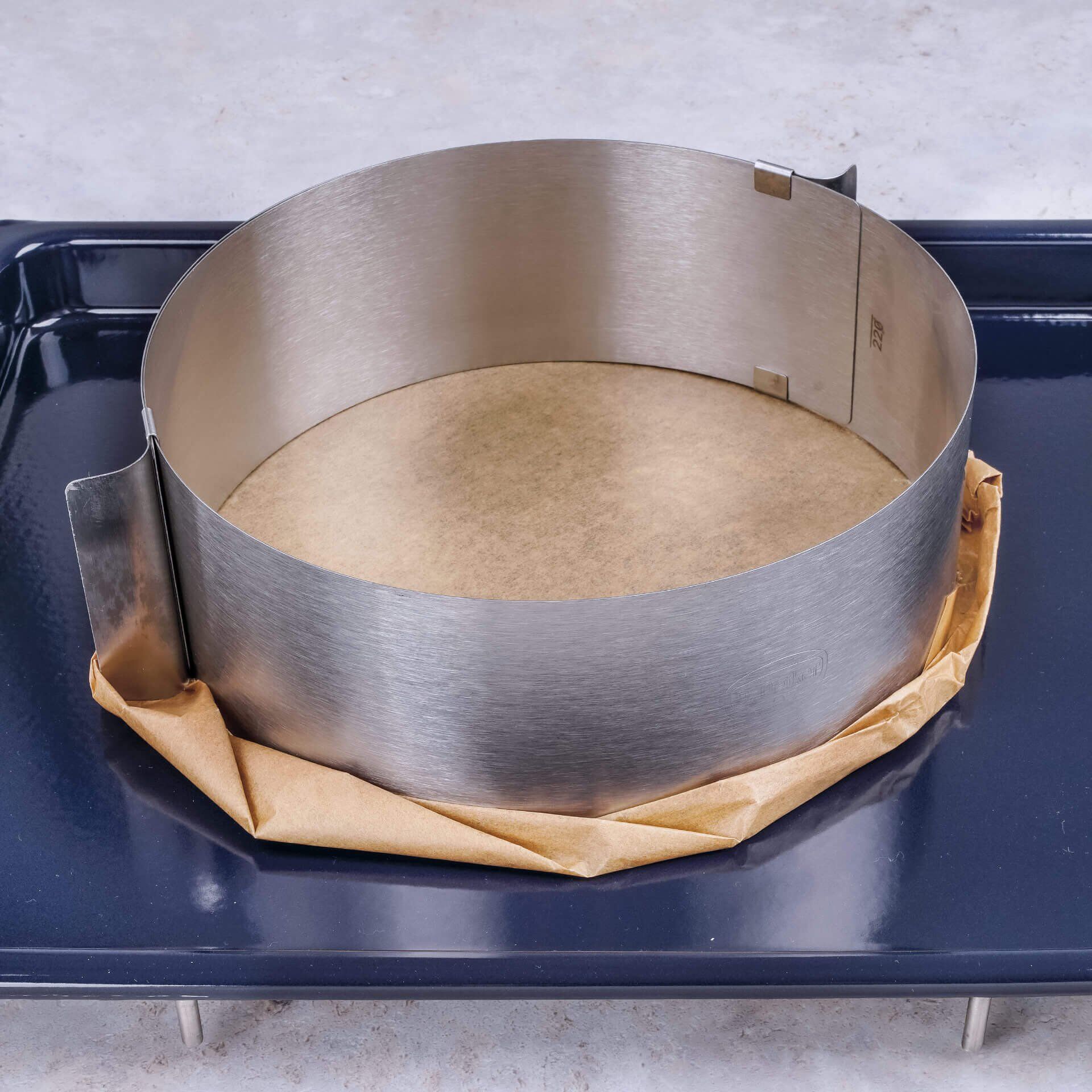 Kakering justerbar Ø16-30 cm rustfritt stål - Dr. Oetker bakside