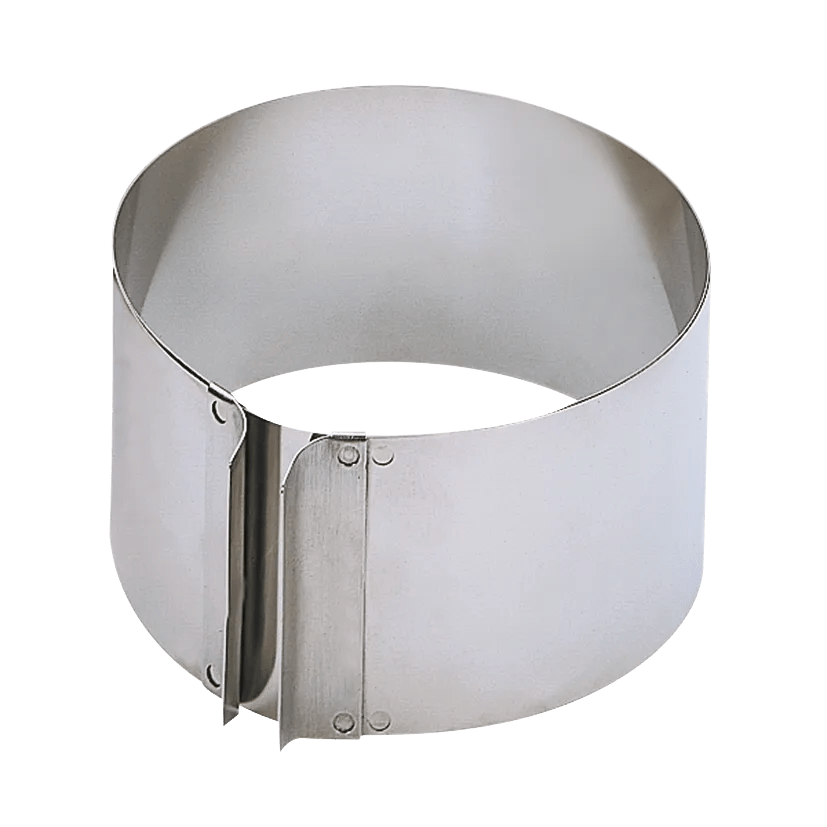 Kakering justerbar 16,5-32 cm rustfritt stål 9 cm høy sett forfra