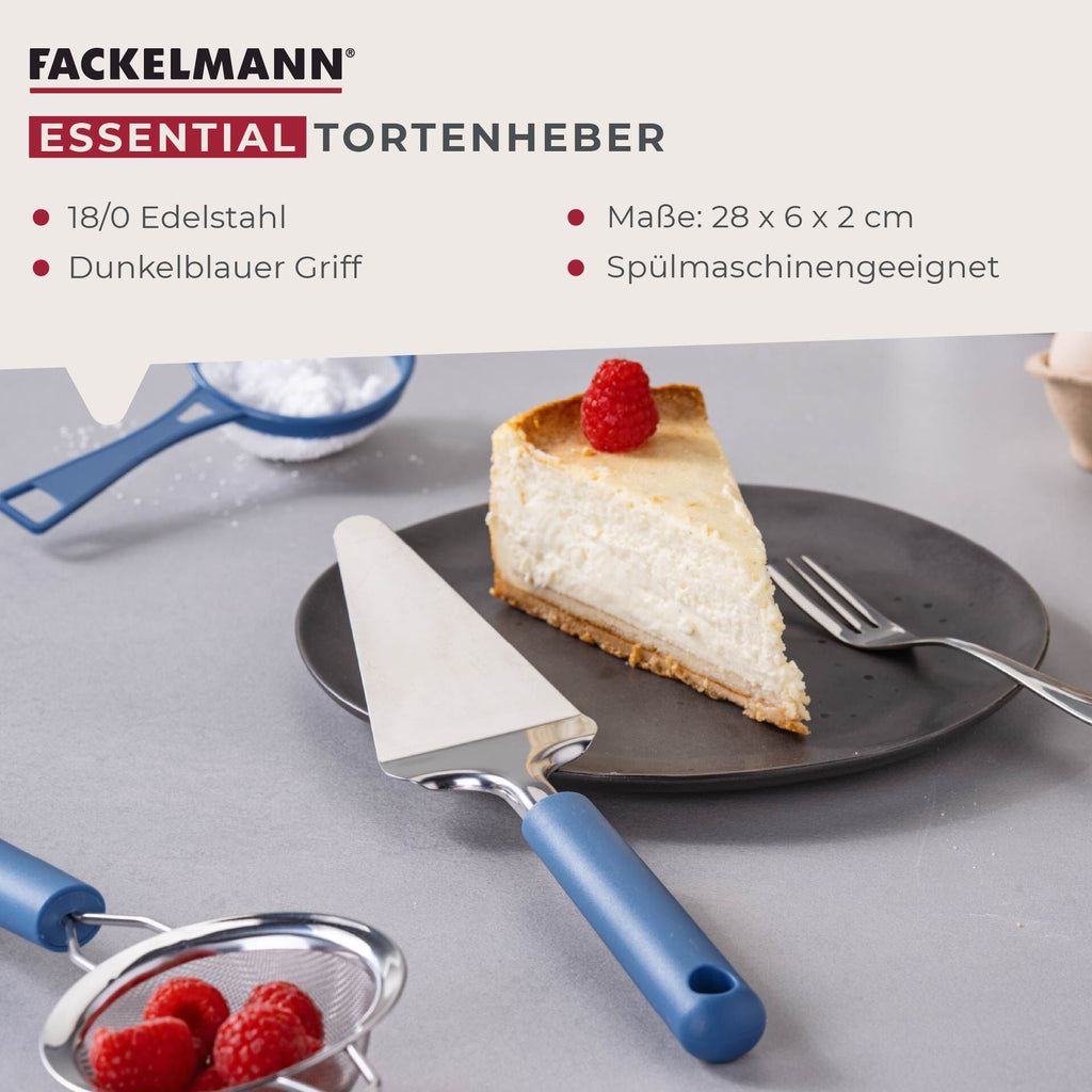 Kakespade rustfritt stål blå 28 cm - Fackelmann nærbilde av grep