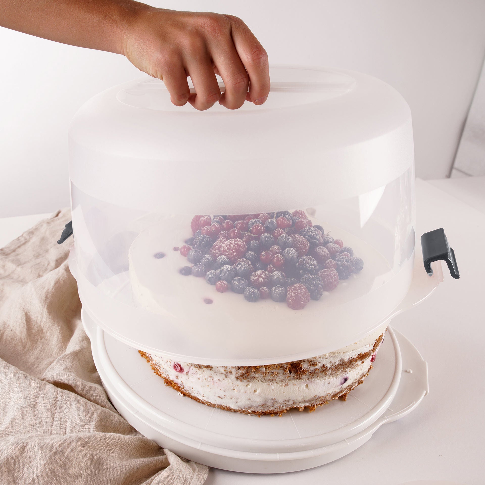 Kaketransportboks Bake & Go Ø38,5 cm med kjølefelt bakside