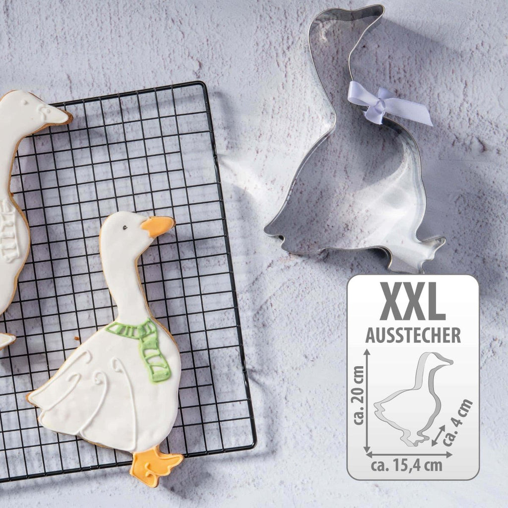 Kakeutstikker XXL gås rustfritt stål bakside