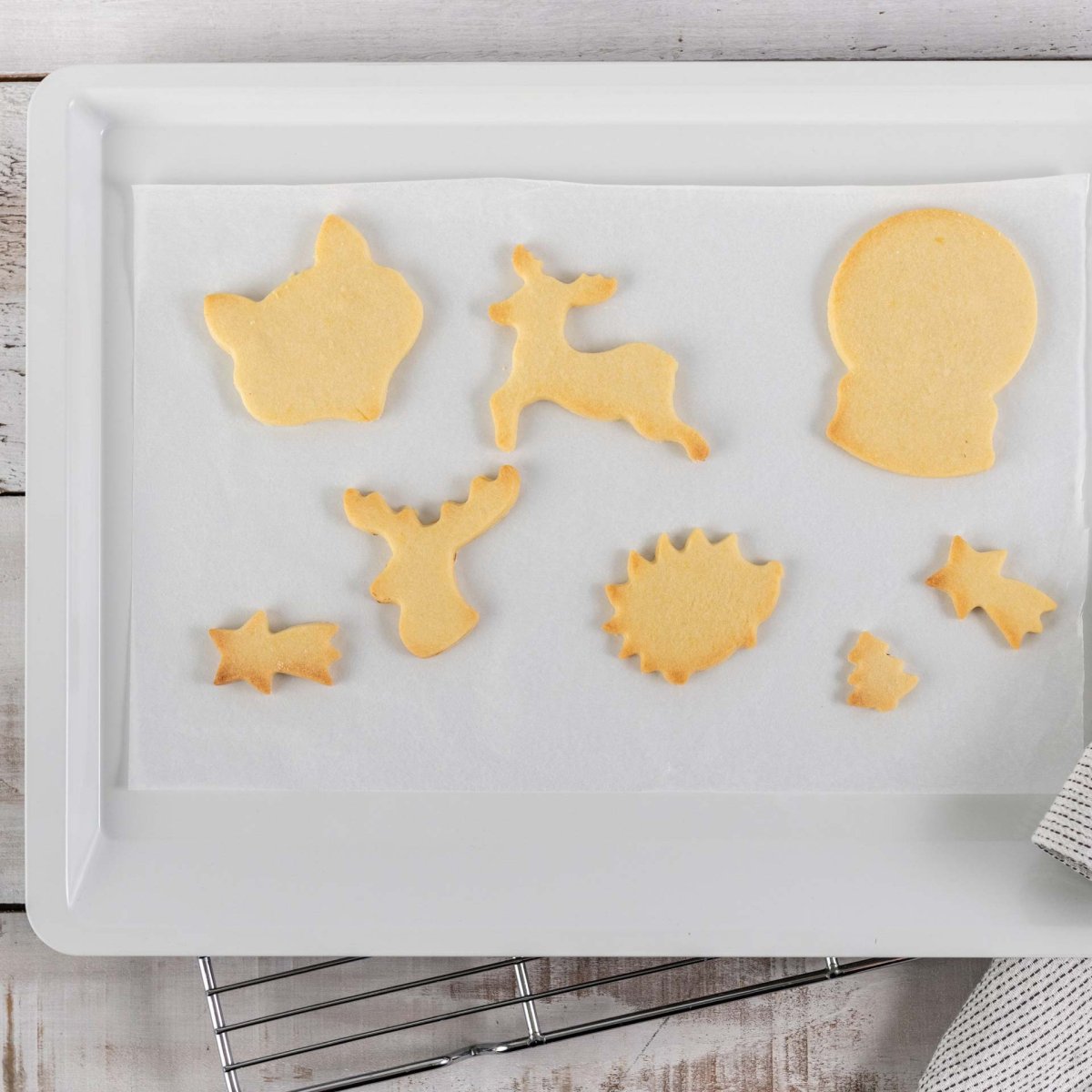 Kakeutstikkere hjort og elg rustfritt stål 3-delt motiv
