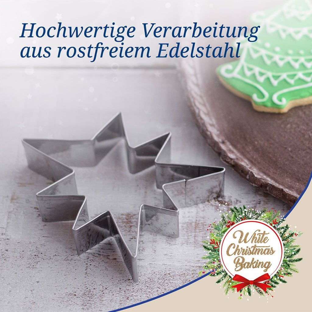 Kakeutstikkere jul rustfritt stål 5-delt - Dr. Oetker julemotiver