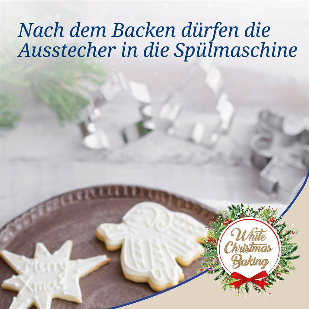 Kakeutstikkere jul rustfritt stål 5-delt - Dr. Oetker i bruk