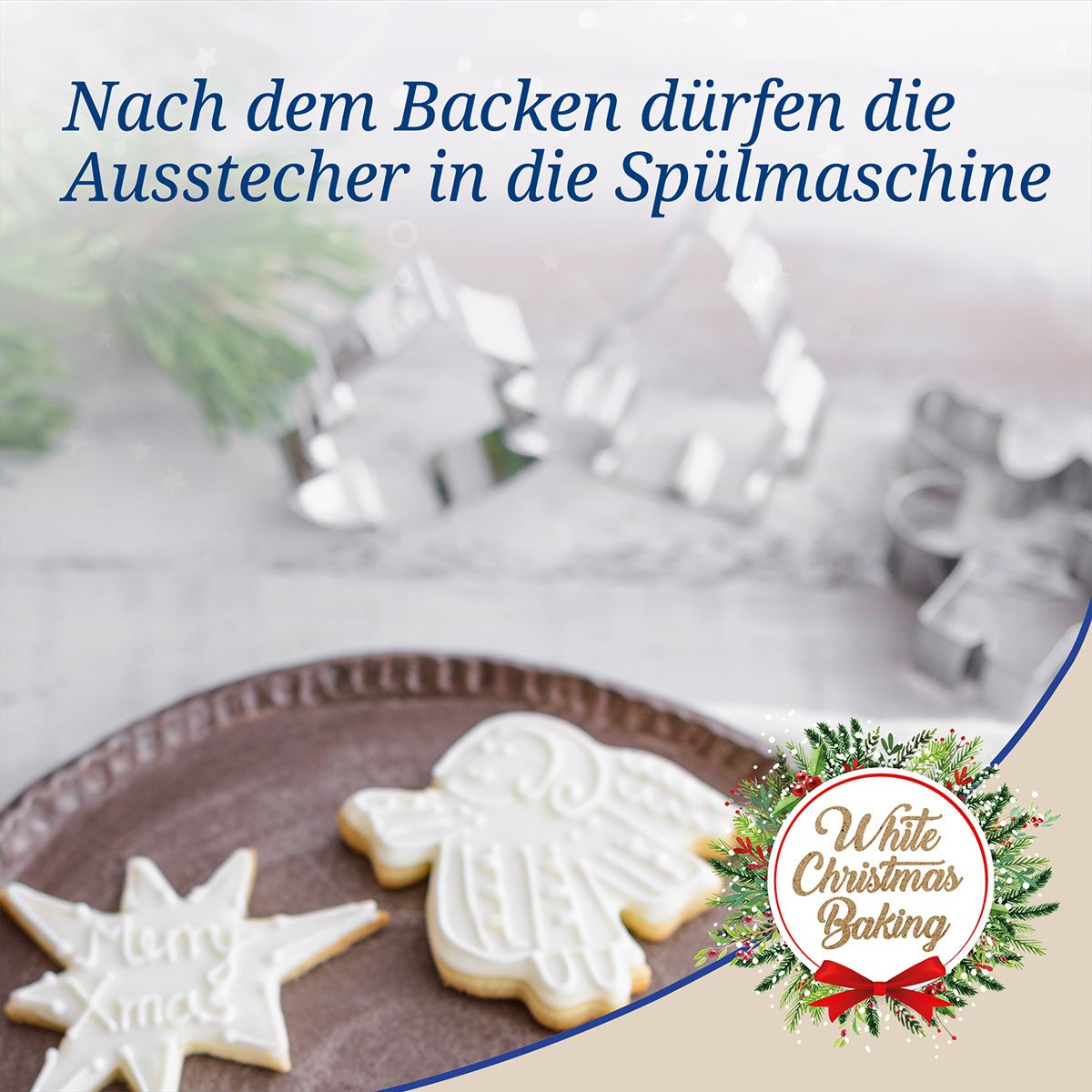 Kakeutstikkere jul rustfritt stål 5-delt - Dr. Oetker i bruk