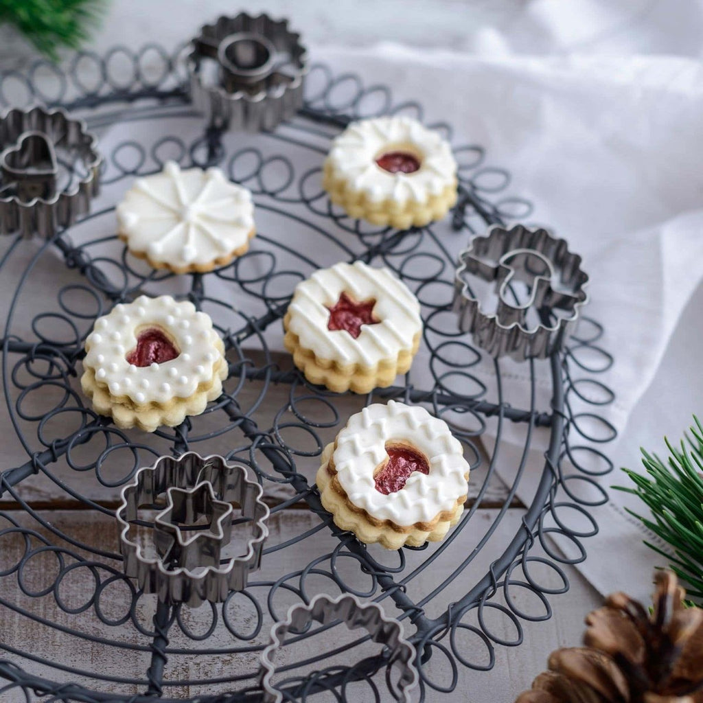 Kakeutstikkere Linzer 15-delt rustfritt stål bakside