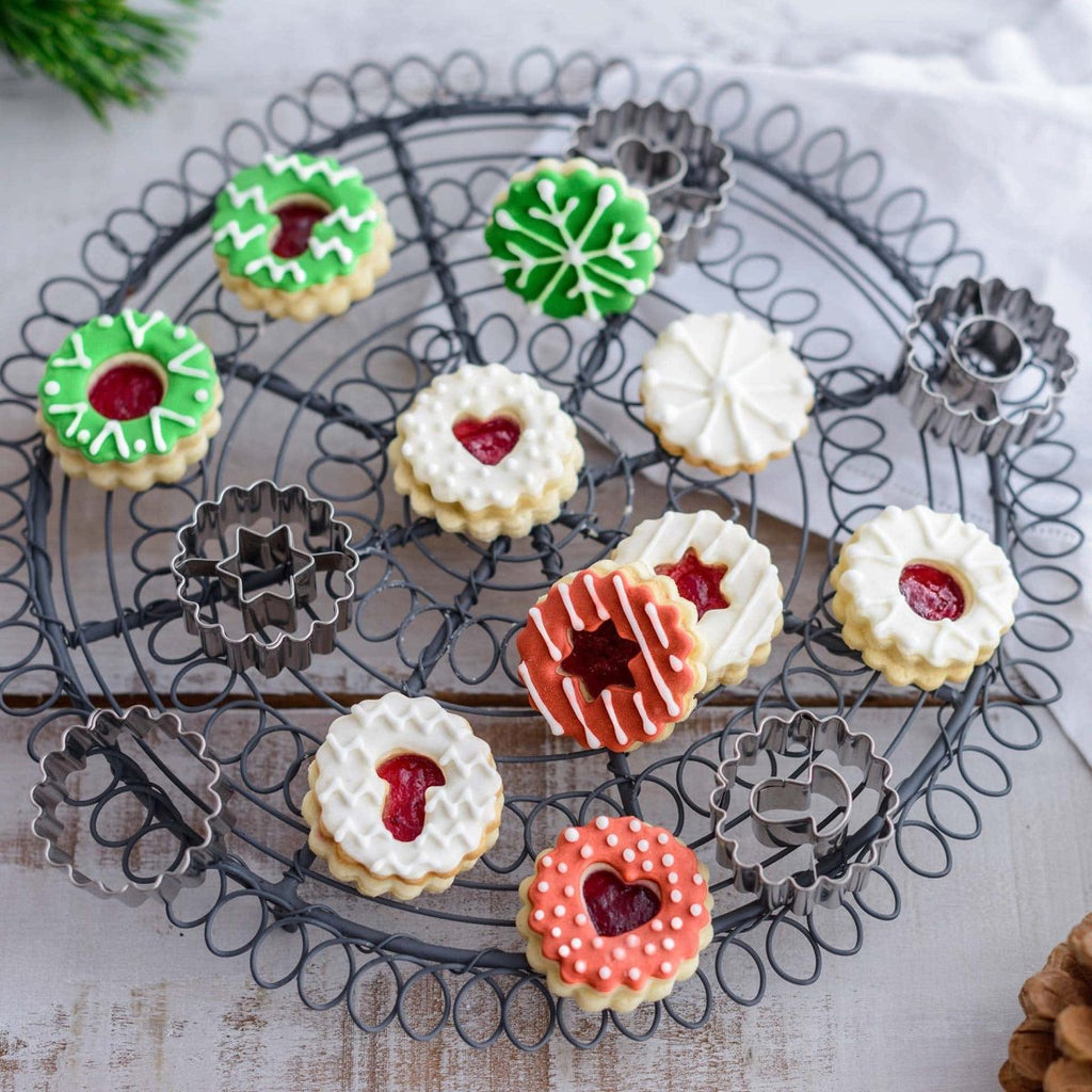 Kakeutstikkere Linzer rustfritt stål Ø3,5 cm 5-delt bakside