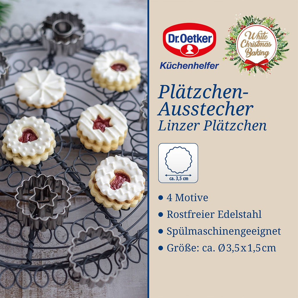 Detalj av Kakeutstikkere Linzer rustfritt stål Ø3,5 cm 5-delt
