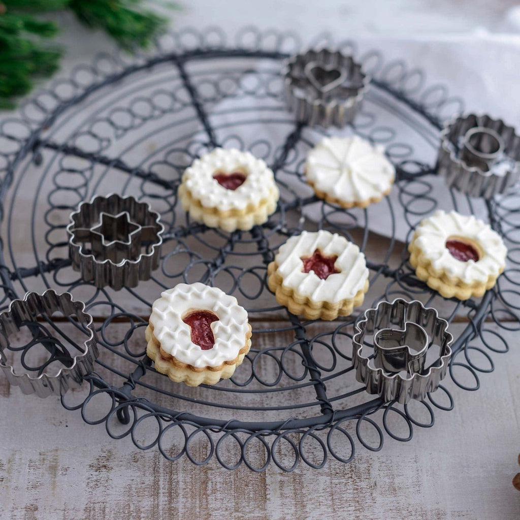 Kakeutstikkere Linzer rustfritt stål Ø3,5 cm 5-delt motiv sopp