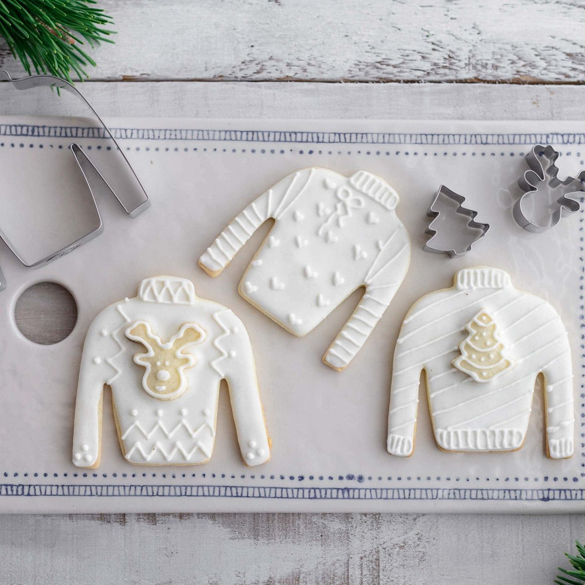 Kakeutstikkere Ugly Christmas Sweater rustfritt stål bakside