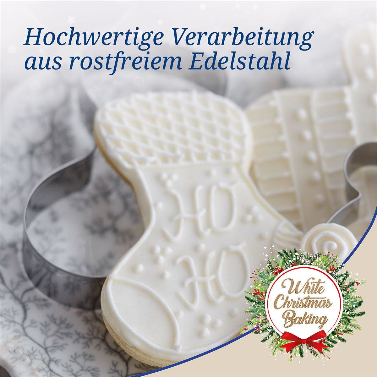 Kakeutstikkere vinterklær rustfritt stål 3-delt Dr. Oetker brukt til baking