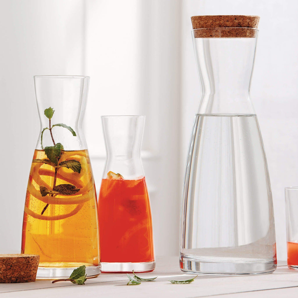 Karaffel med korklokk Ypsilon 500 ml krystallglass Bormioli Rocco detalj av korklokk
