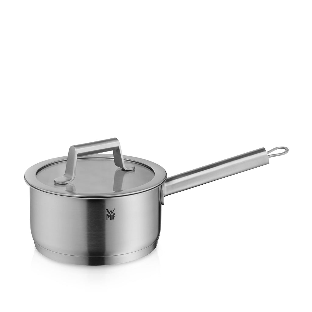 Kasserolle Comfort Line 16 cm med glasslokk rustfritt stål forfra