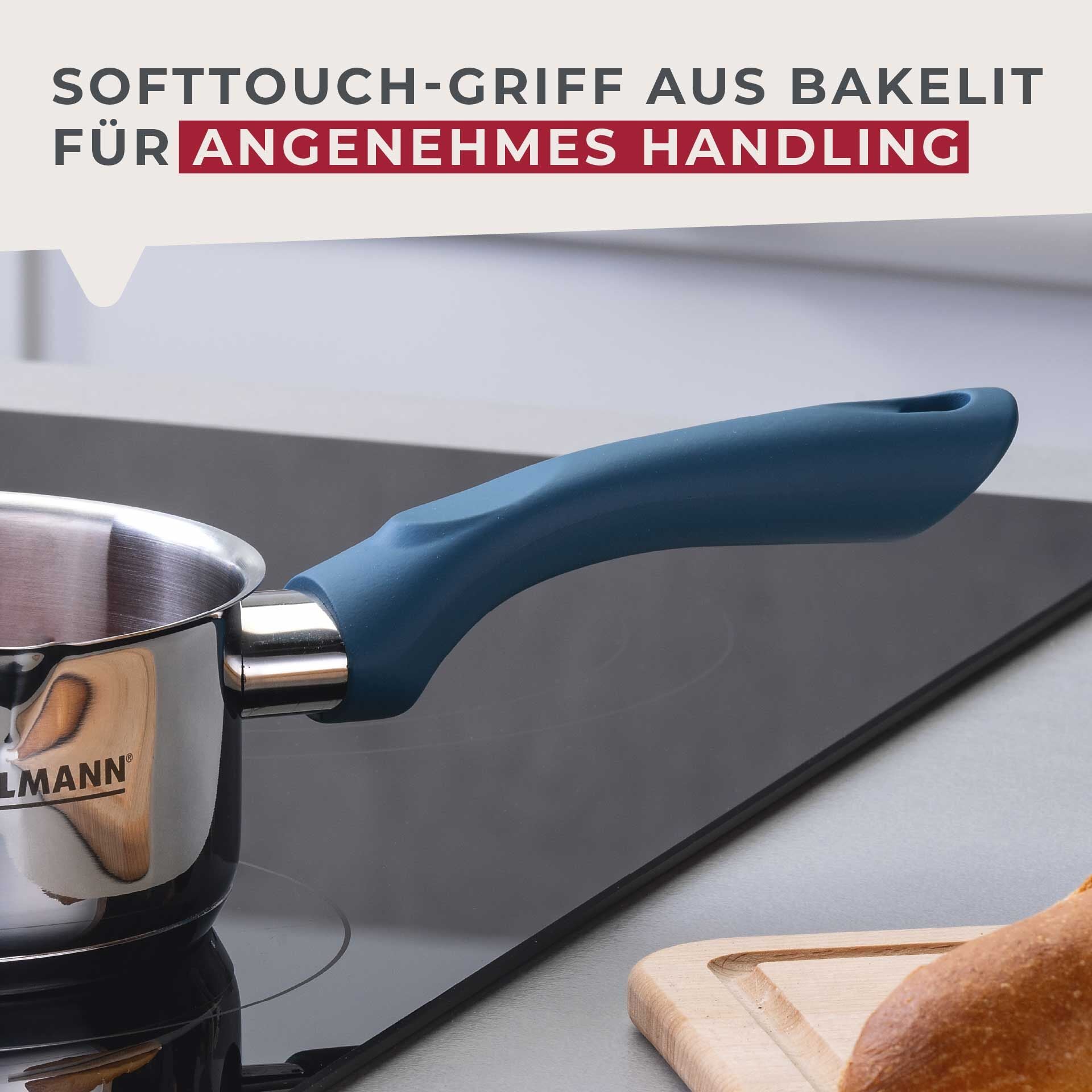Oversikt over Kasserolle Essential Ø12 cm rustfritt stål blå - Fackelmann