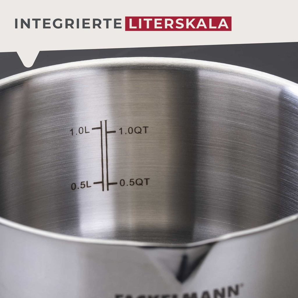 Kasserolle Essential Ø16 cm 1,5 L rustfritt stål blå oversikt