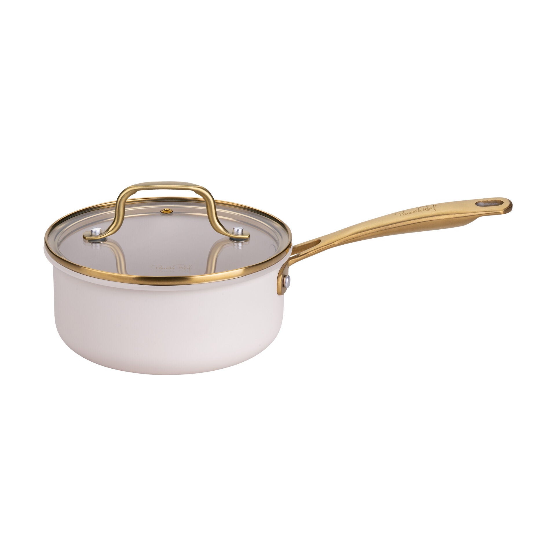 Kasserolle med lokk Signature Ø16 cm keramisk belegg sett forfra