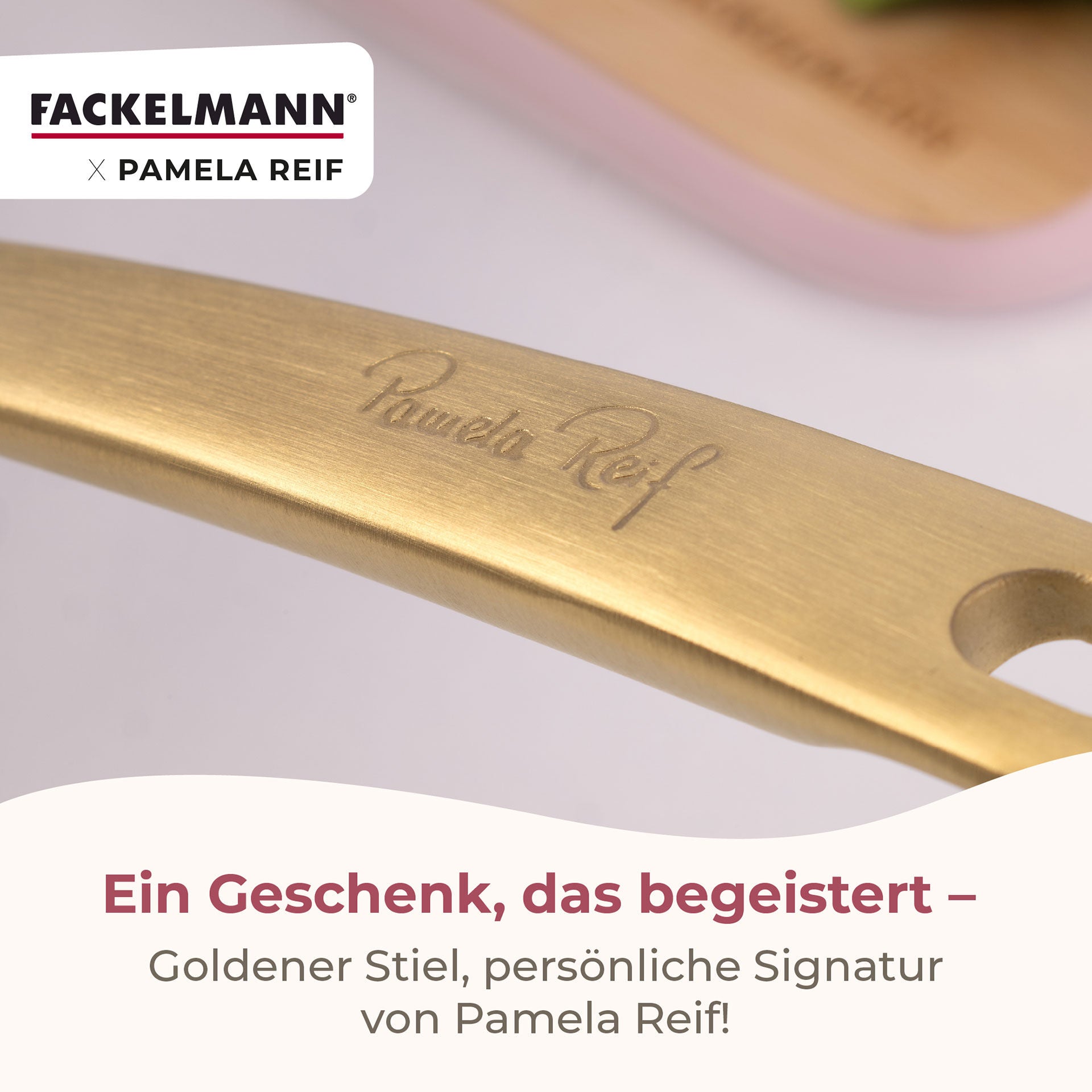 Kasserolle med lokk Signature Ø16 cm keramisk belegg håndtak nærbilde