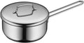 Kasserolle Mini med lokk rustfritt stål 16 cm 1,2 L induksjon forfra