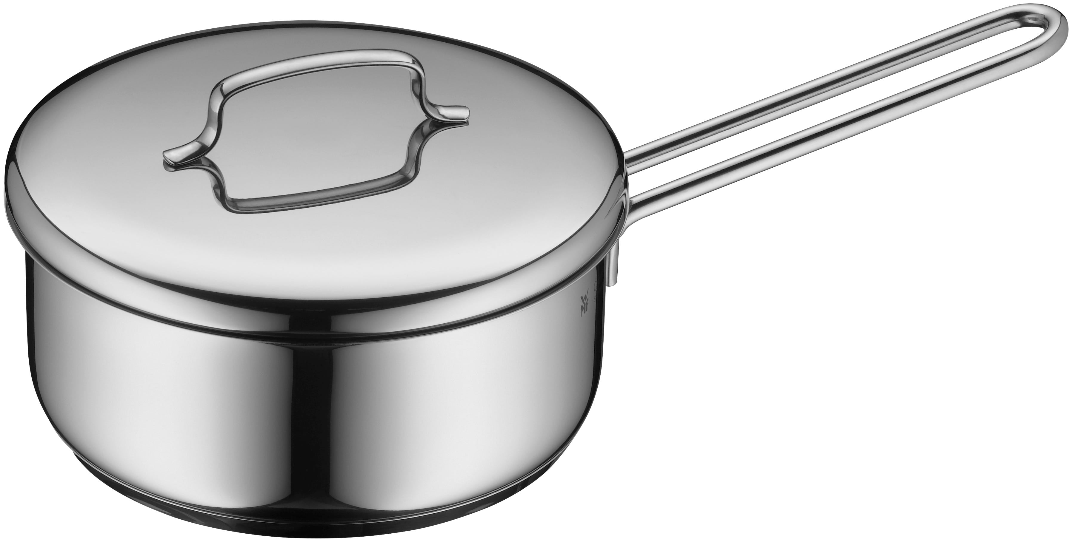 Kasserolle Mini med lokk rustfritt stål 16 cm 1,2 L induksjon forfra